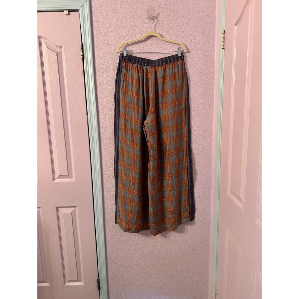 SABBI The Mexicola Wide Leg Pants Womens L Relaxed Linen Pockets Pull On Boho - Picture 9 of 12